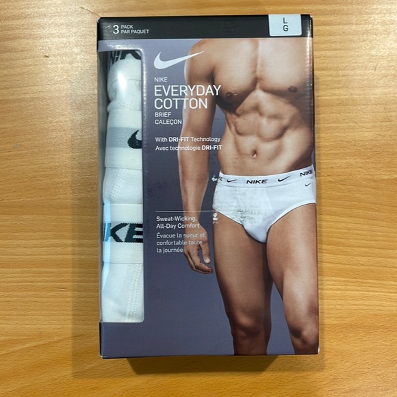NWOT - Nike Everyday Cotton 3 pack briefs with fly in white - Large - Picture 4 of 7